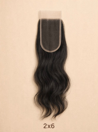 Closure: Zwart wavy