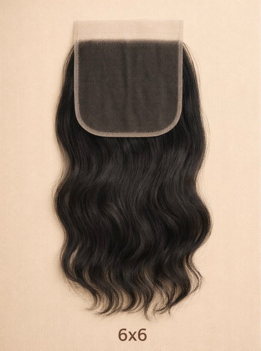 Closure: Zwart wavy